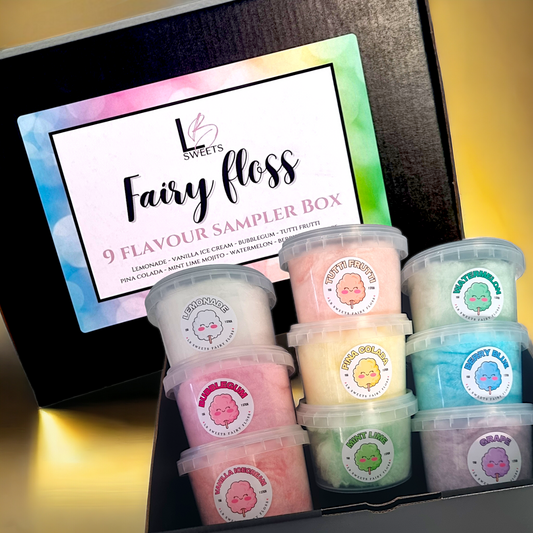 Fairy floss sampler box -9 flavours included