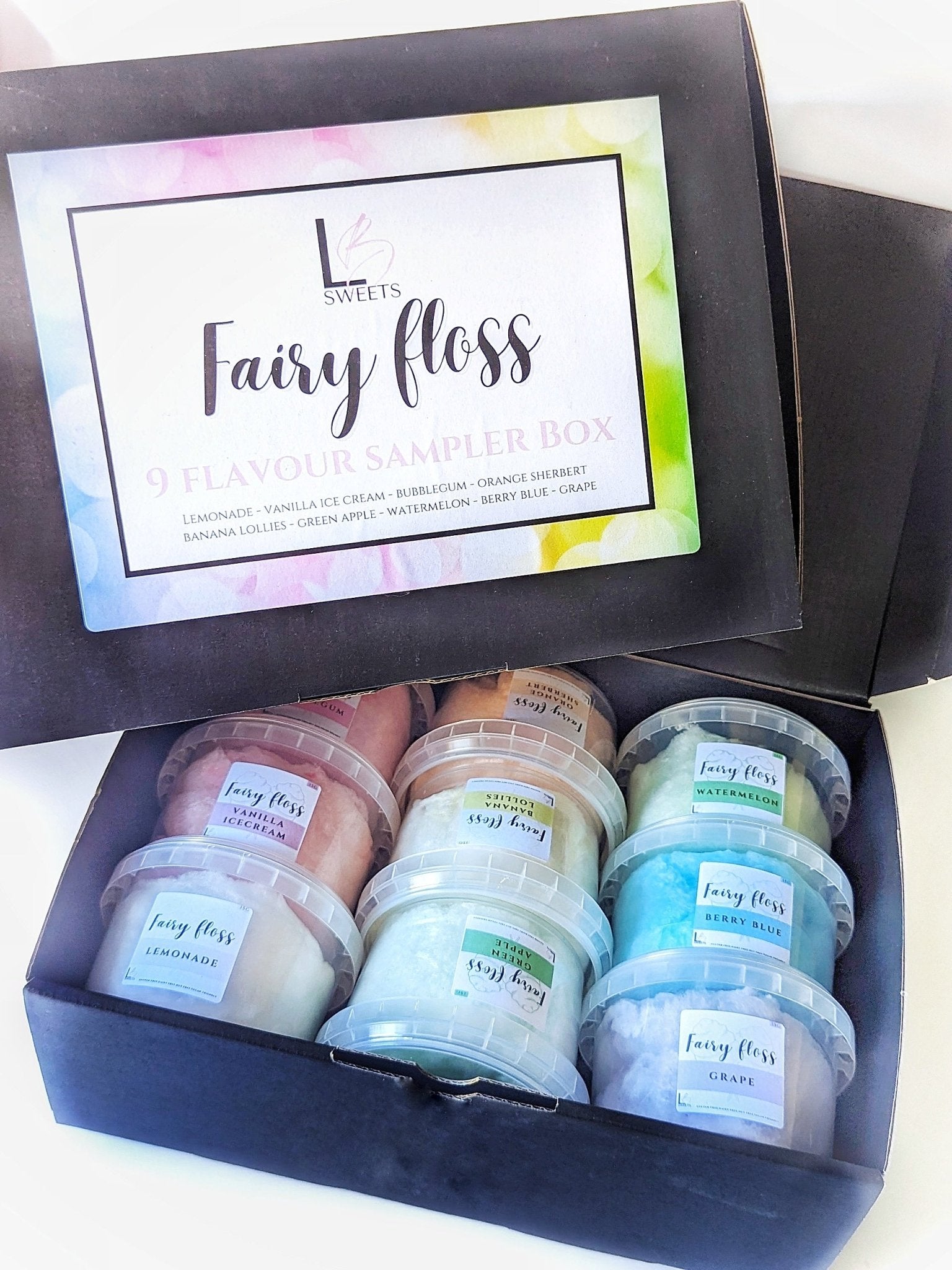 Flossy Sampler Box - LB Sweets | Fairy floss & Favours